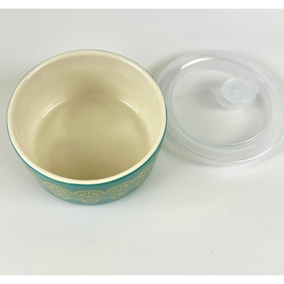 The Pioneer Woman Stoneware Nan Green Small Nesting Storage Bowl W/Lid - Picture 3 of 6
